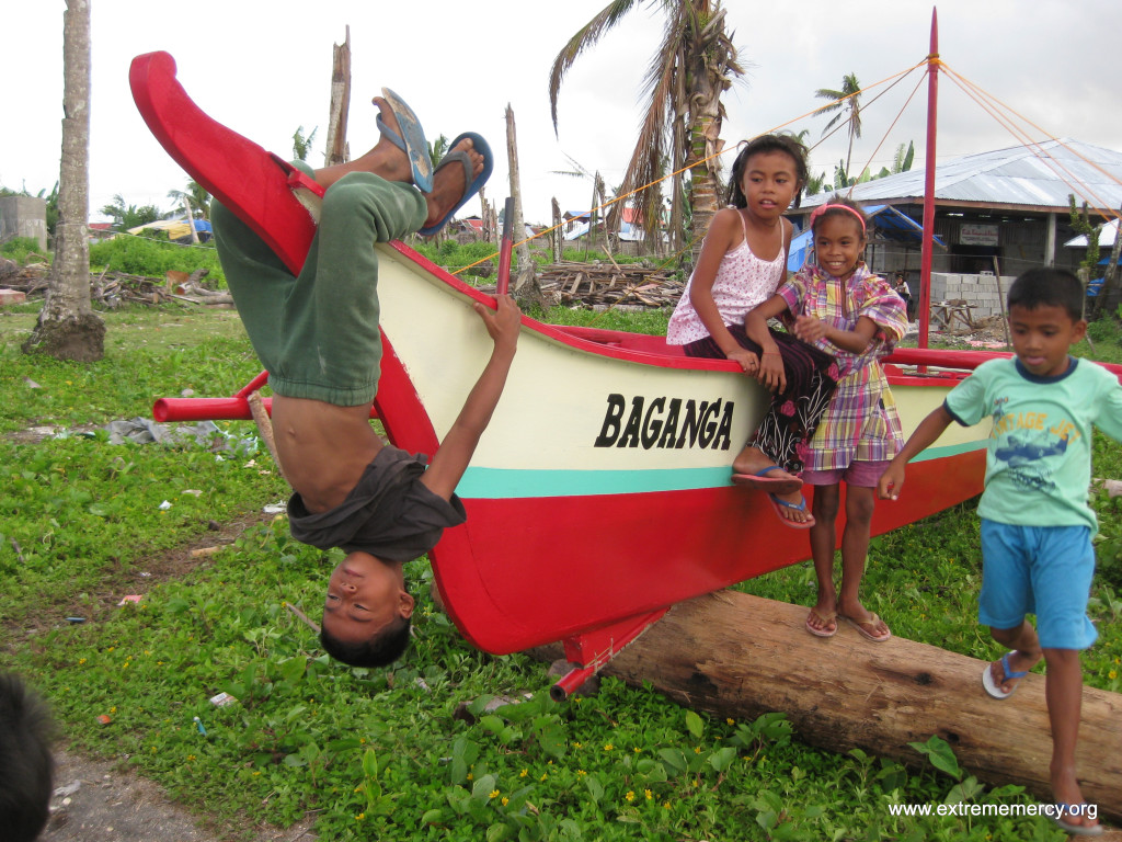A newly built fishing boat after last year’s Typhoon Pablo. 